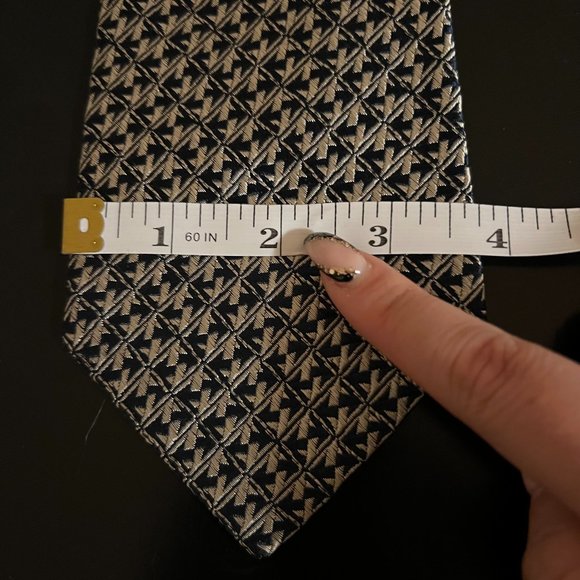 Charvet Place Vendôme Black/White Patterned Soie Silk Mens Neck Tie - Picture 7 of 9